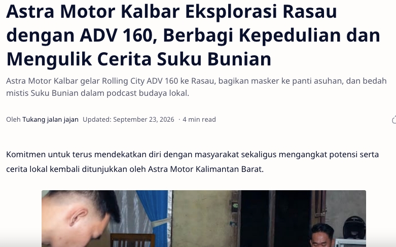 Astra Motor Kalbar Eksplorasi Rasau dengan ADV 160, Berbagi Kepedulian dan Mengulik Cerita Suku Bunian