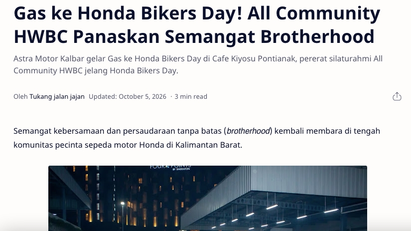 Gas ke Honda Bikers Day! All Community HWBC Panaskan Semangat Brotherhood